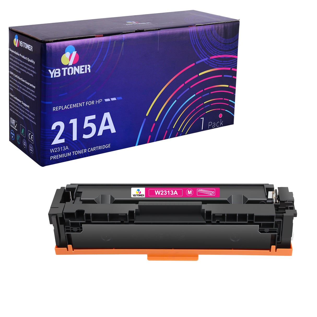 (No Chip)HP 215A W2313A Magenta Toner Cartridge Replacement