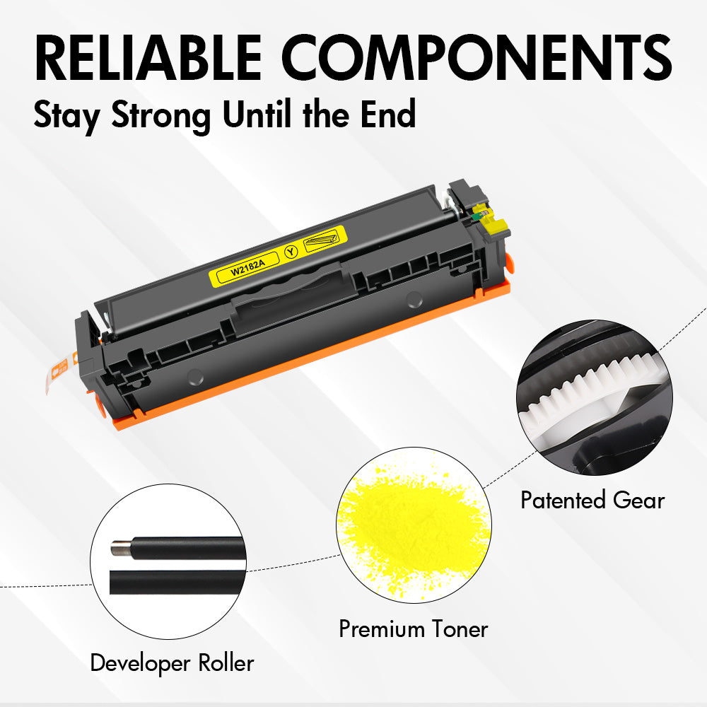 W2182A - Replacement HP 218A Yellow Toner Cartridge | Smart Chip | Monitors Toner Level