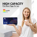 Firmware-Safe Compatible HP 414X Cyan Toner Cartridge W2021X | With Upgraded Chip, No Chip Error