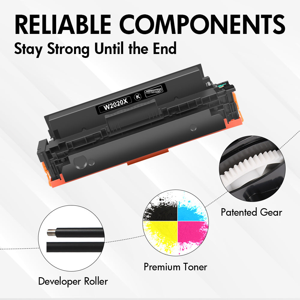 Compatible HP 414X Toner Cartridges (With Chip) 4-Pack | Displays Toner Levels