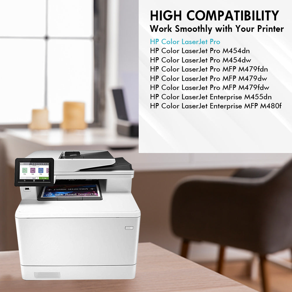 Compatible HP 414X Toner Cartridges (With Chip) 4-Pack | Displays Toner Levels