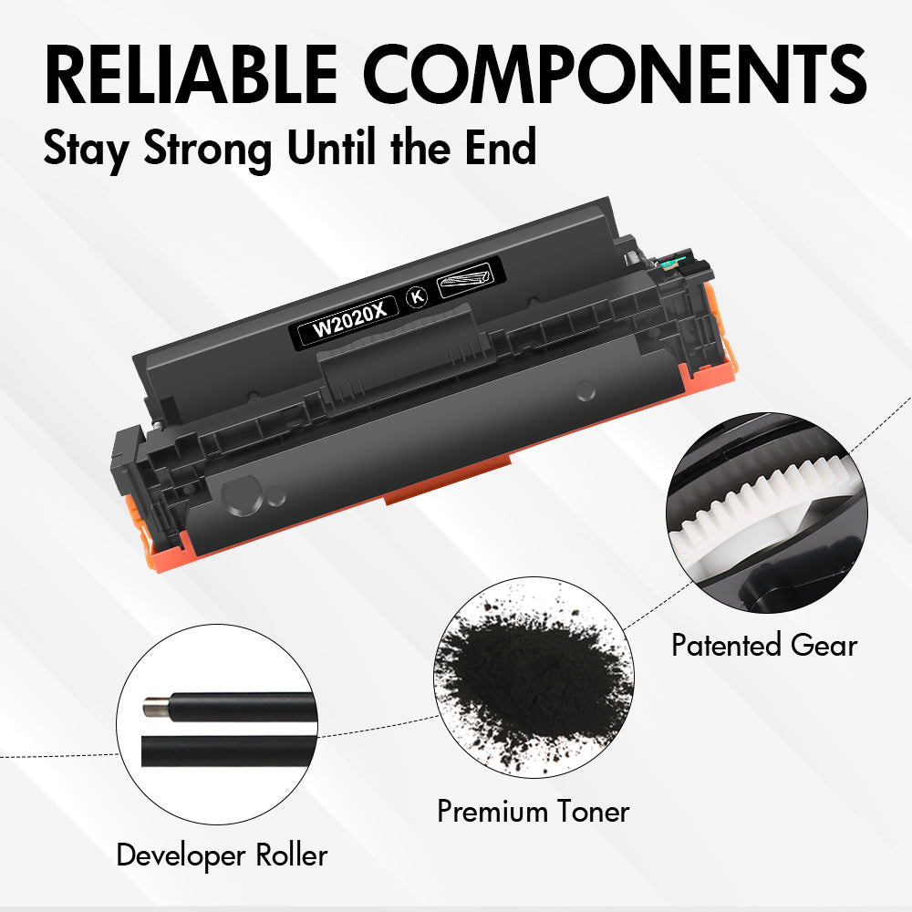 W2020X - Compatible HP 414X Black Toner Cartridge with Chip for HP Color LaserJet Pro MFP M479fdw | Tracks Toner Level