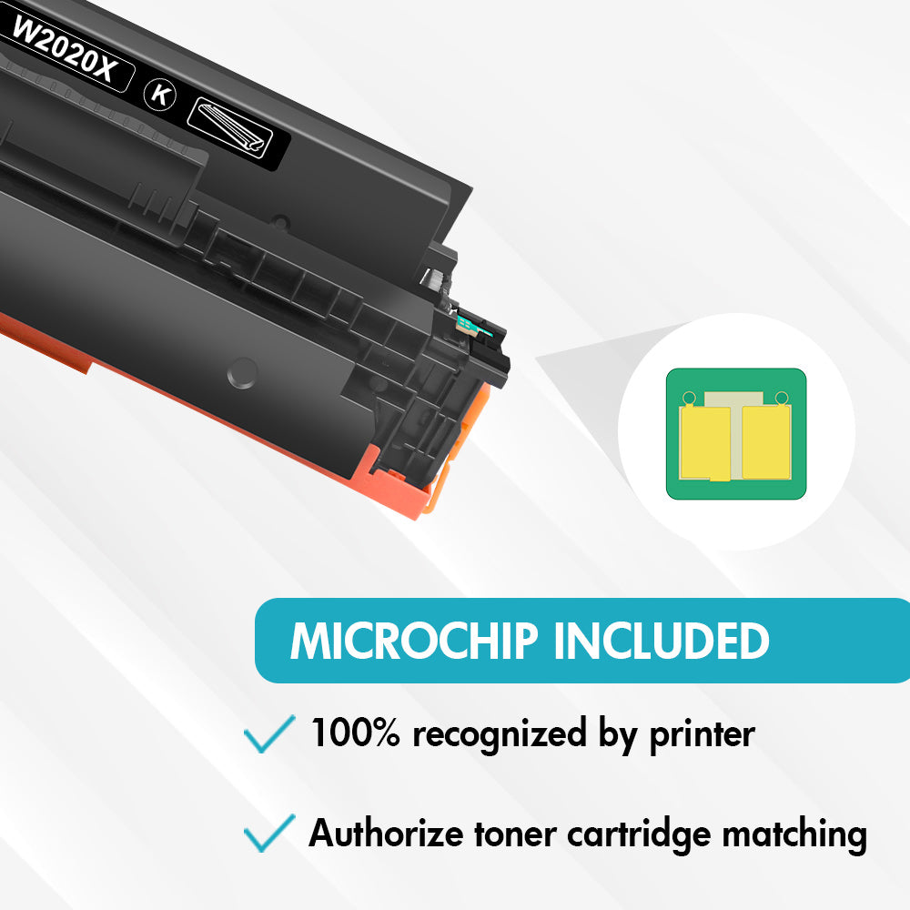 Compatible HP 414X Toner Cartridges (With Chip) 4-Pack | Displays Toner Levels