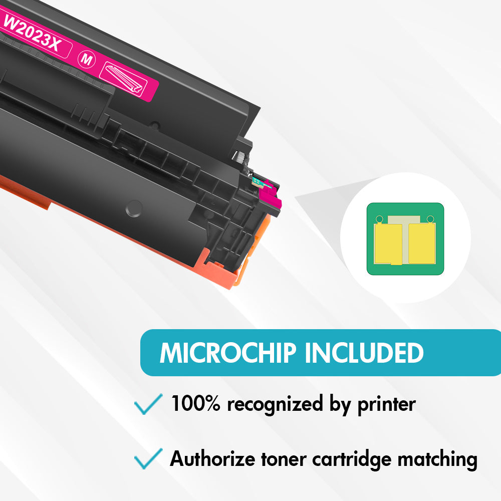 Firmware-Safe Compatible HP 414X Magenta Toner Cartridge W2023X | With Upgraded Chip, No Chip Error