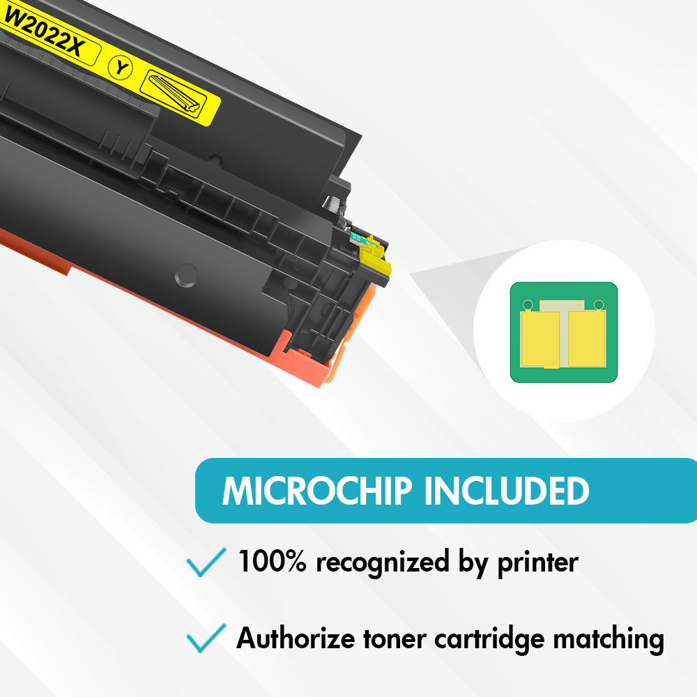 Firmware-Safe Compatible HP 414X Yellow Toner Cartridge W2022X | With Upgraded Chip, No Chip Error