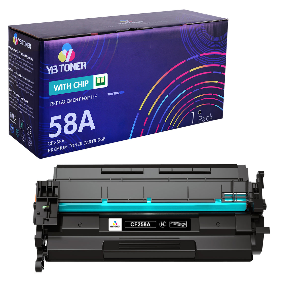 CF258A - Compatible HP 58A Toner Cartridge - With Latest Chip (Displays Toner Level)