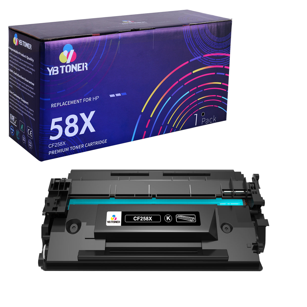 (No Chip)Compatible HP 58X Toner Cartridge - CF258X - High Yield