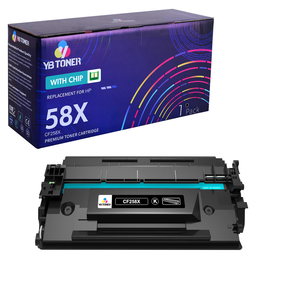 CF258X - Compatible HP 58X Toner Cartridge - With Latest Chip (Displays Toner Level)