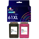 Replacement HP 61XL Ink Cartridge 2-Pack – High Yield (1 Black & 1 Tri-Color) – Firmware Safe