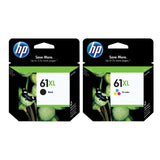 Original HP 61XL Ink Cartridge Combo Pack of 2 - High Yield - 1 Black & 1 Tri-Color