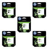 Original HP 61XL Ink Cartridges 5-Pack - High Yield - 3 Black & 2 Tri-Color