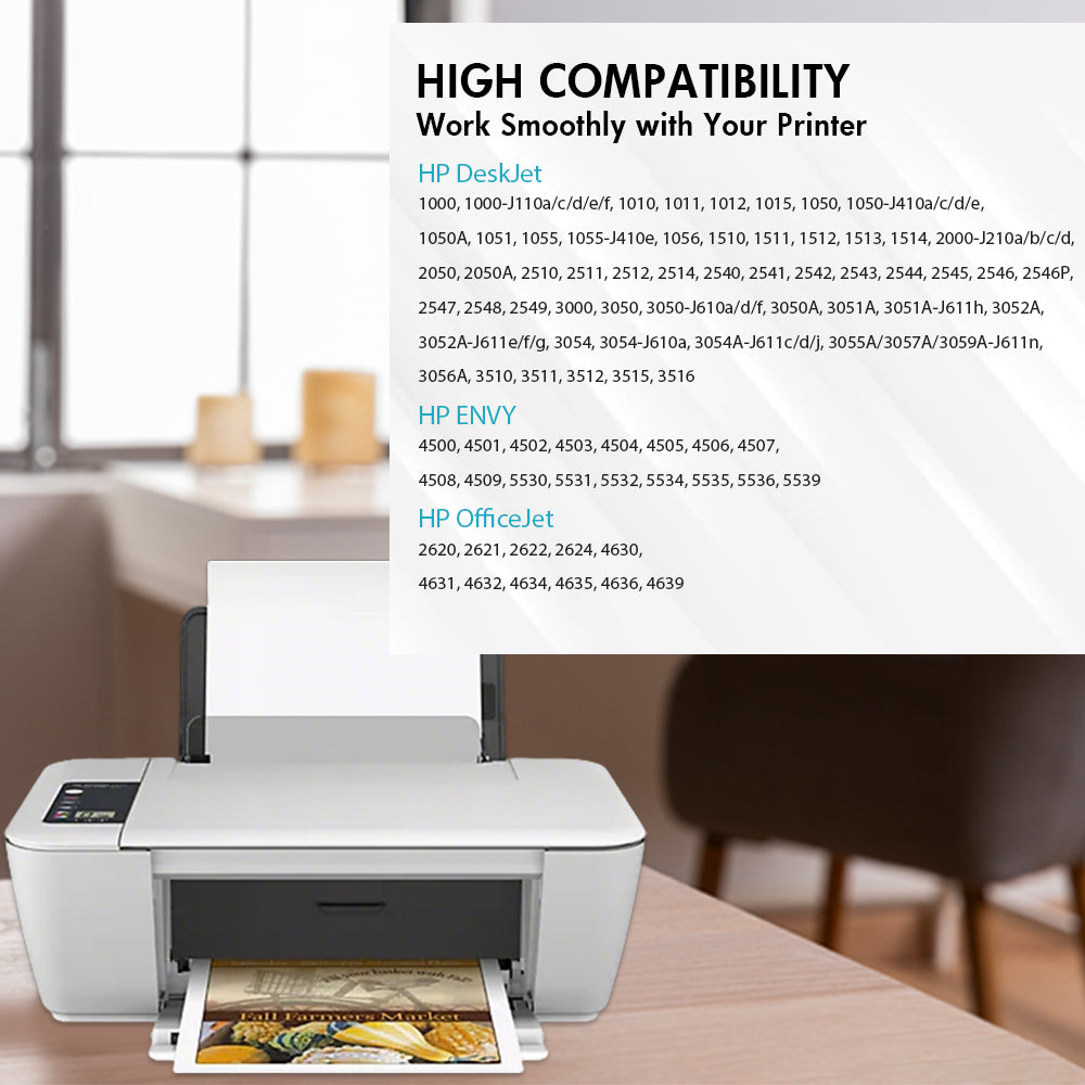 Replacement HP 61XL Ink Cartridge 2-Pack – High Yield (1 Black & 1 Tri-Color) – Firmware Safe