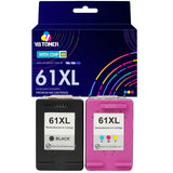 Replacement HP 61XL Ink Cartridge 2-Pack – High Yield (1 Black & 1 Tri-Color) – Firmware Safe