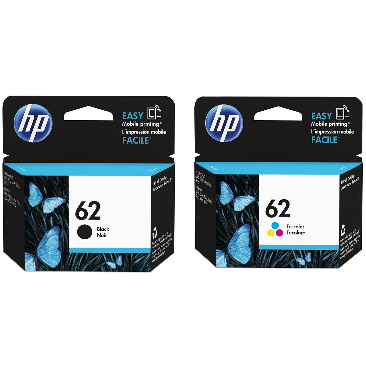 Original HP 62 Ink Cartridge Combo Pack of 2 - Standard Yield - 1 Black & 1 Tri-Color