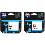 Original HP 62 Ink Cartridge Combo Pack of 2 - Standard Yield - 1 Black & 1 Tri-Color