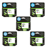 Original HP 63XL Cartridges 5-Pack - High Yield - 3 Black & 2 Tri-Color