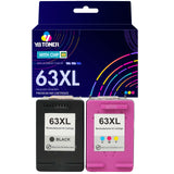 Original HP 63XL Ink Cartridge Combo Pack of 2 - High Yield - 1 Black & 1 Tri-Color
