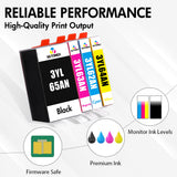 Replacement HP 910XL Ink Cartridges Combo Pack of 4 - With Smart Chip