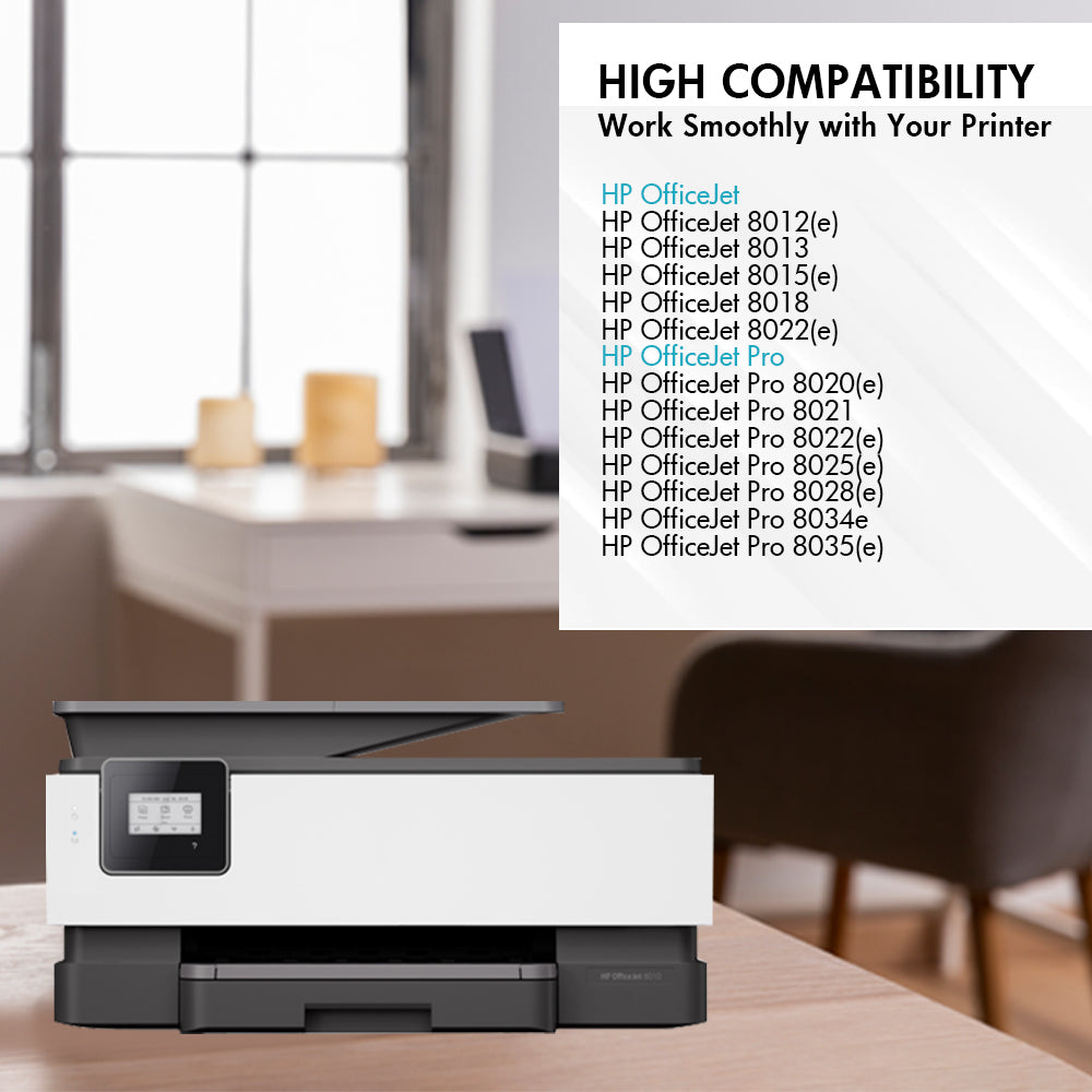 Compatible HP 910XL Ink Cartridges 5-Pack for HP OfficeJet Pro 8025, 8025e, 8035e