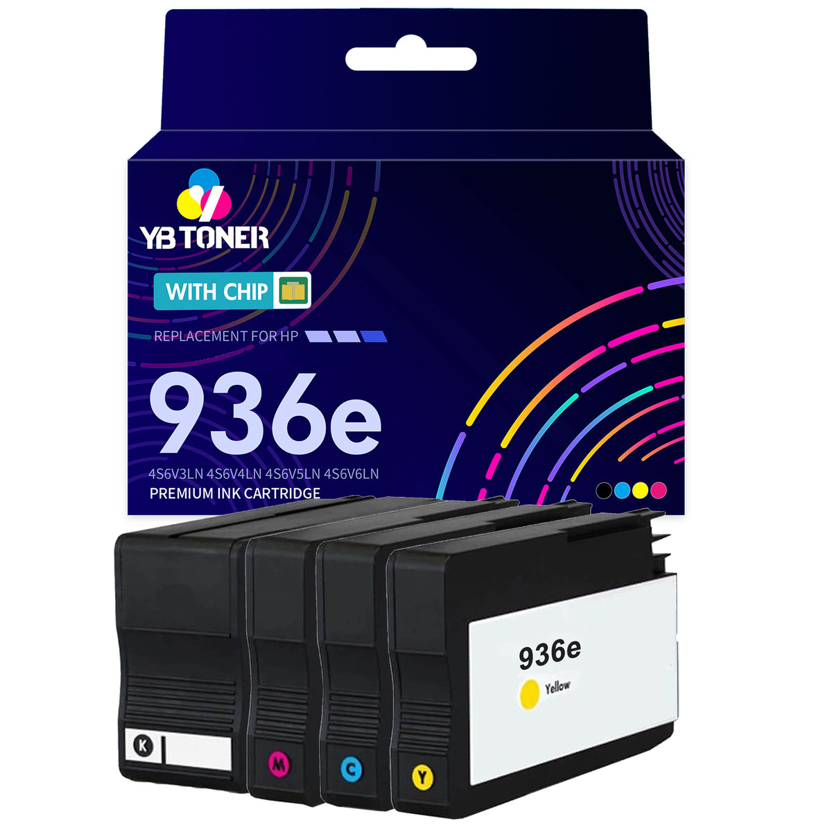 Compatible HP 936e 936XL Ink Cartridge Combo Pack - With Chip - High Yield