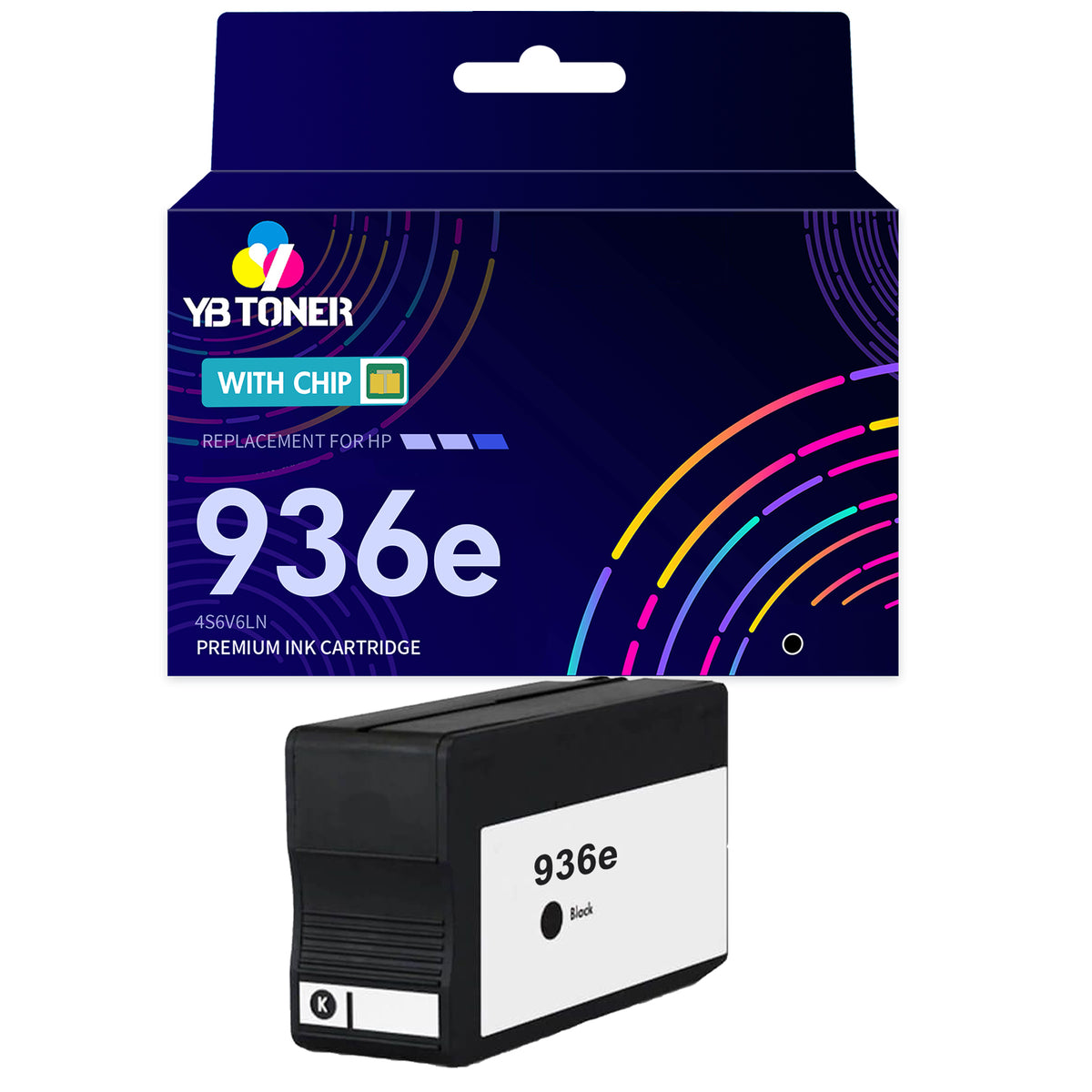 Compatible HP 936e 936XL Black Ink Cartridge – 4S6V6LN – With Chip – High Yield