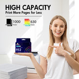 Compatible HP 952 Ink Black/Cyan/Yellow/Magenta Combo Pack - With Upgraded Chip - Firmware Safe