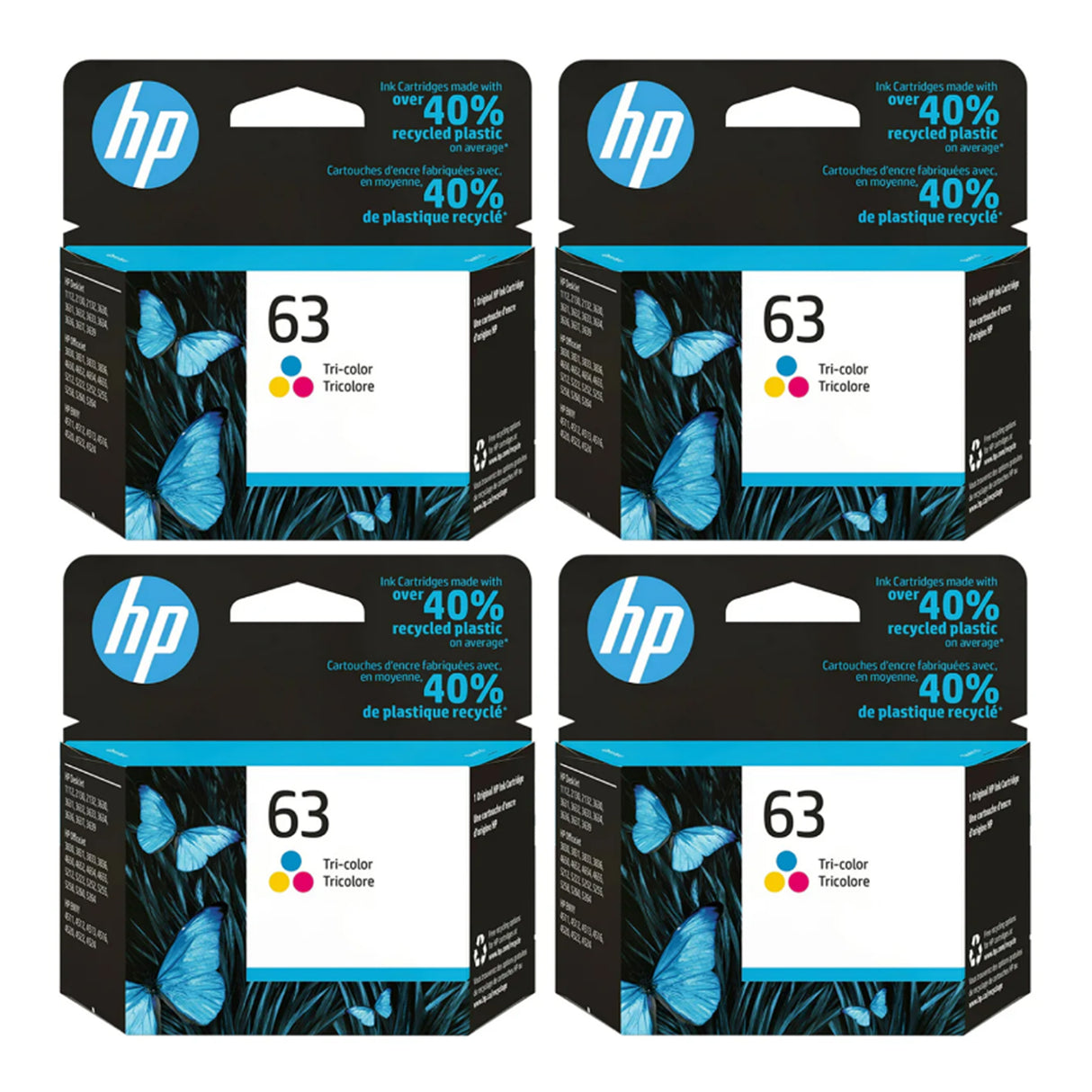 Original HP 63 Tri-Color Ink Cartridge - Standard Yield - F6U61AN
