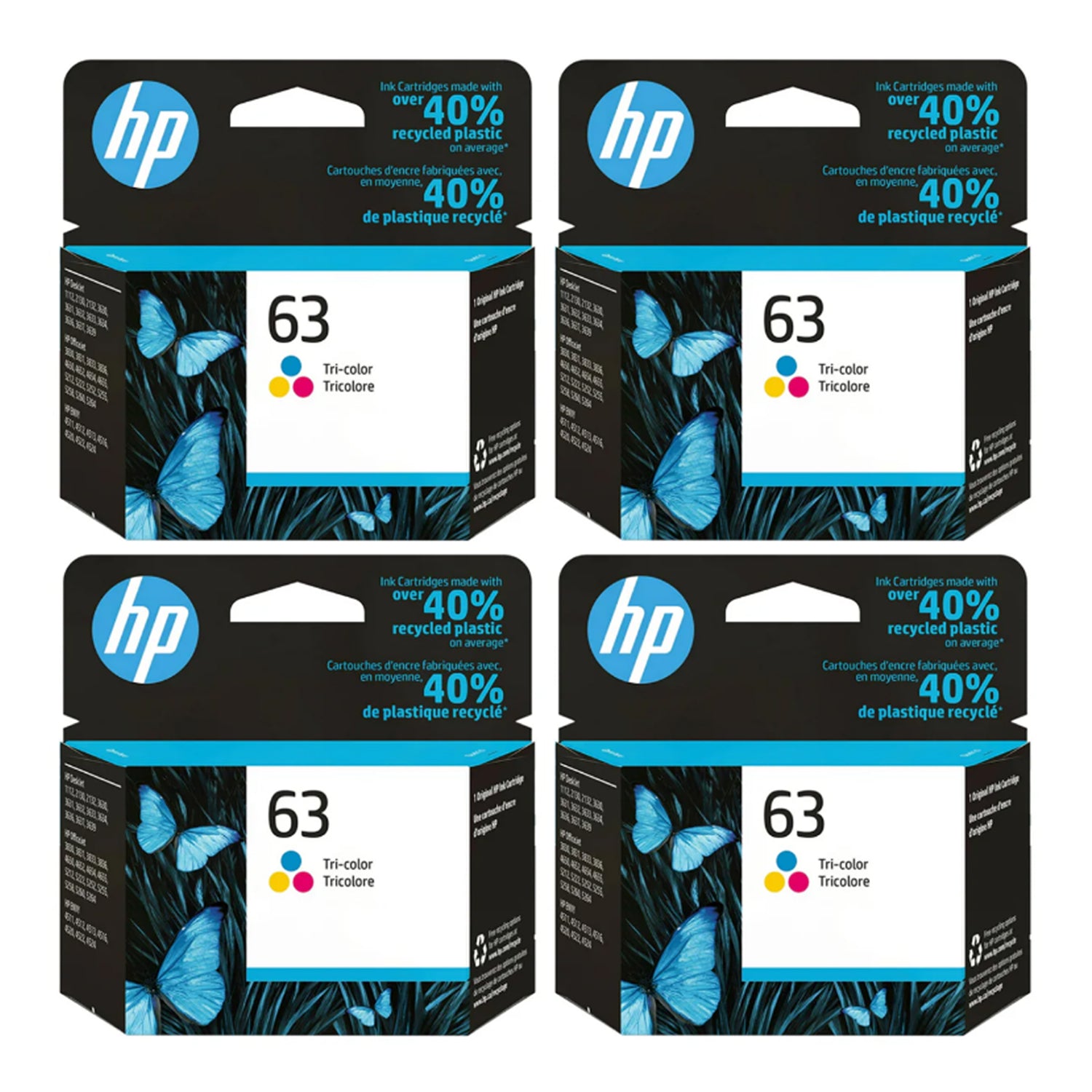 Original HP 63 Tri-Color Ink Cartridge - Standard Yield - F6U61AN