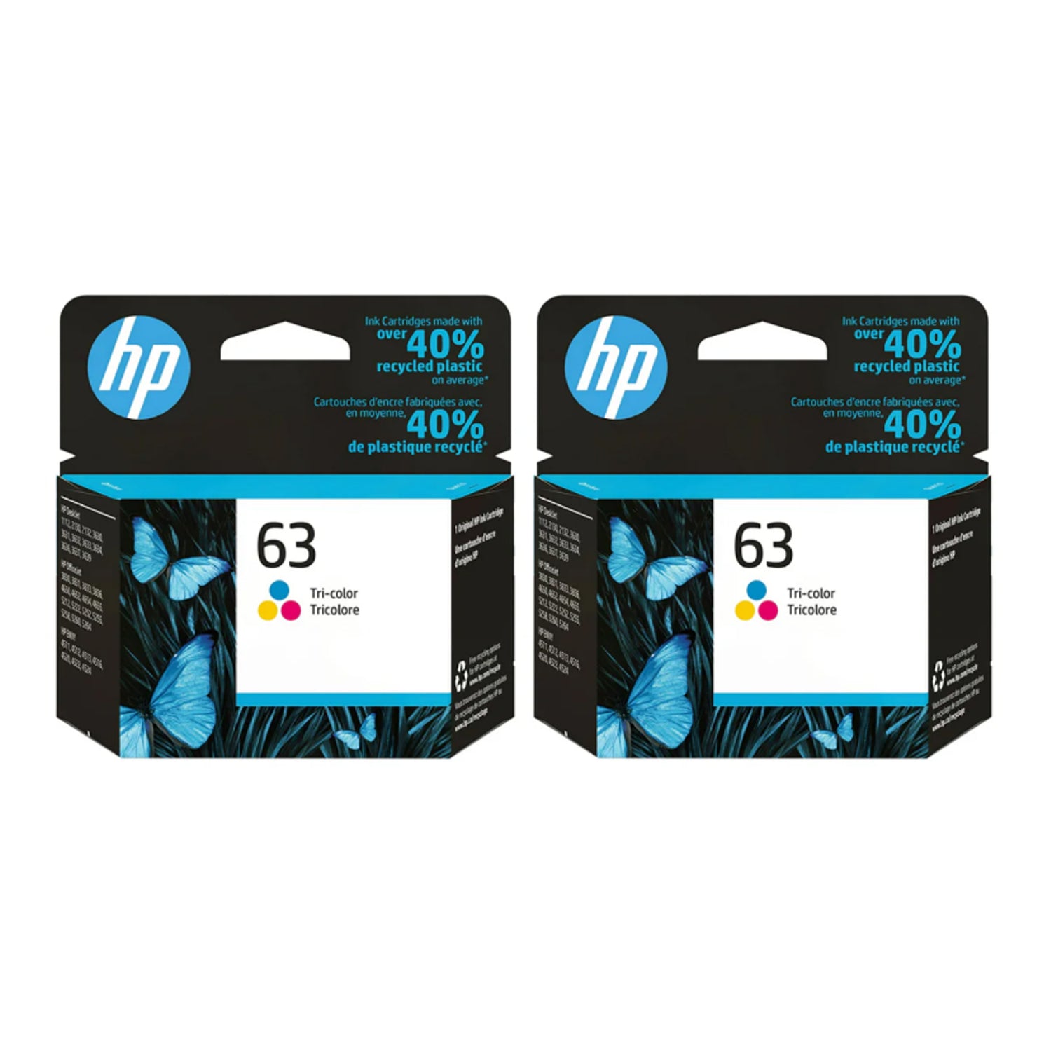 Original HP 63 Tri-Color Ink Cartridge - Standard Yield - F6U61AN
