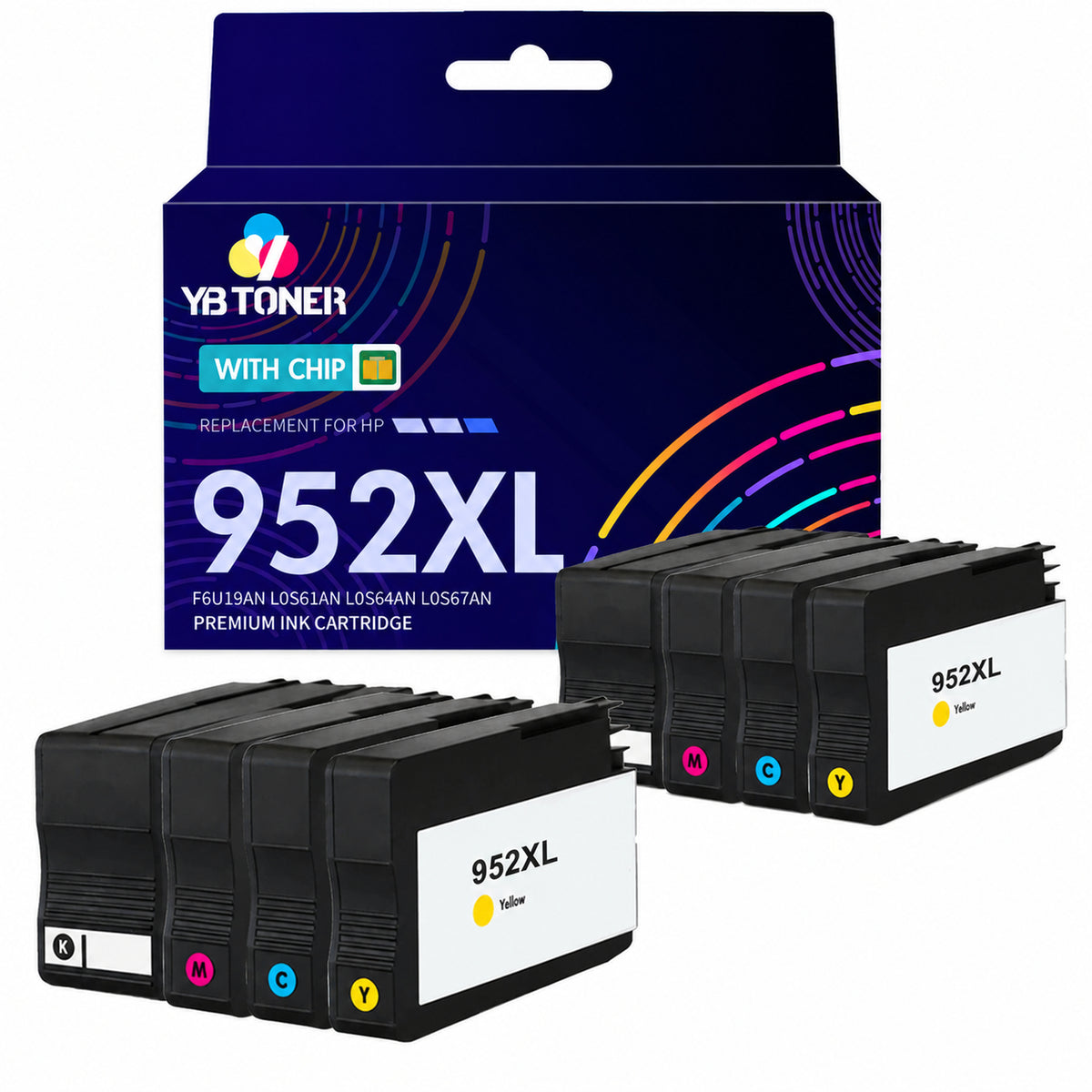 Compatible HP 952XL Ink Cartridges Combo Pack - With Upgraded Chip - Firmware Safe