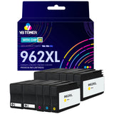 Replacement HP 962XL Ink Cartridge Combo Pack of 10 - With Upgraded Chip - Firmware Safe