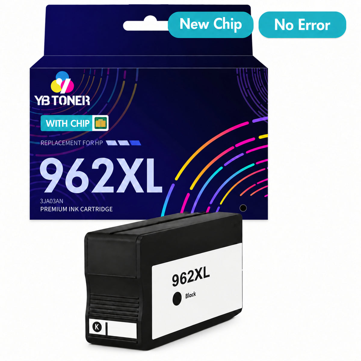 3JA03AN - Replacement HP 962XL Black Ink Cartridge - With Upgraded Chip - Firmware Safe