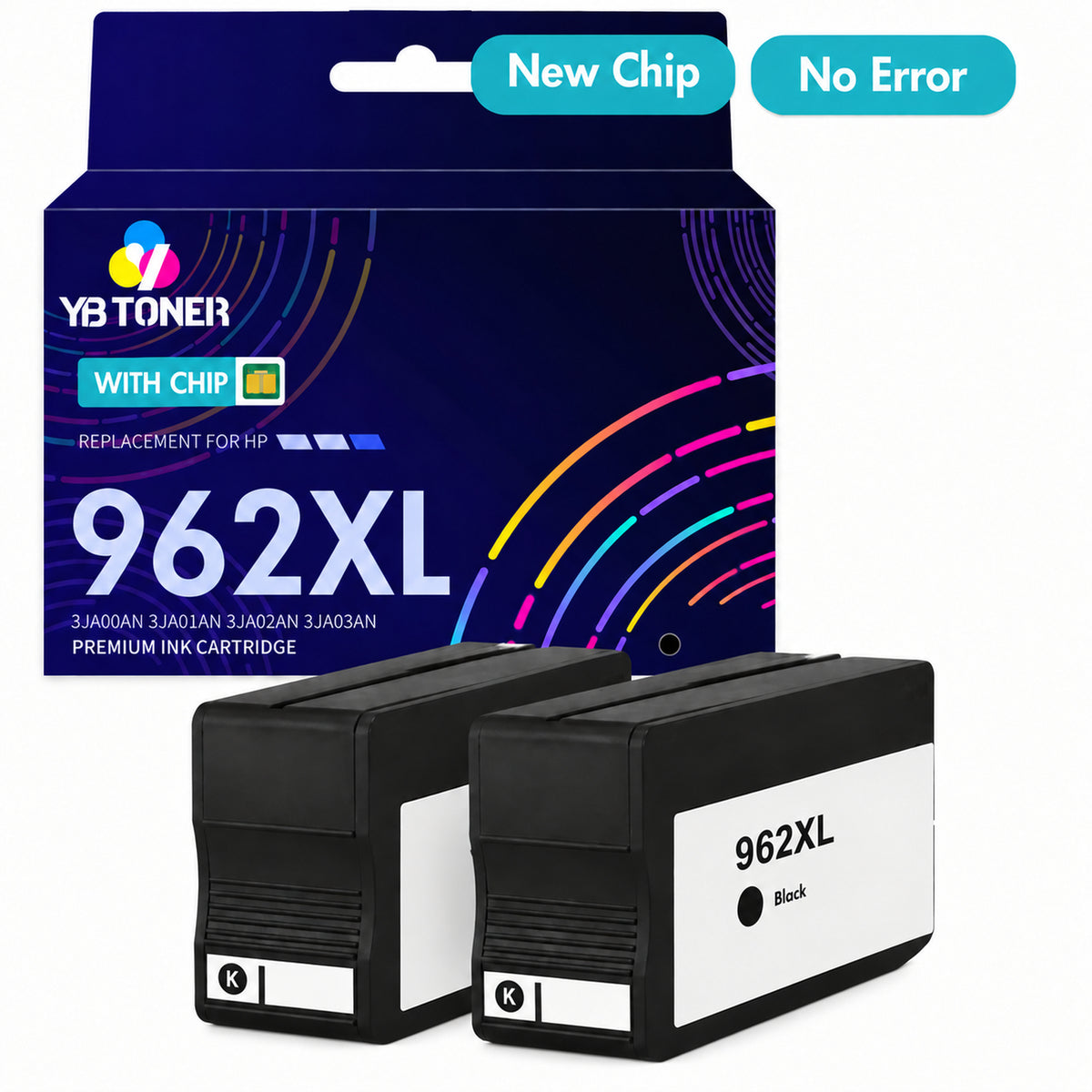 3JA03AN - Replacement HP 962XL Black Ink Cartridge - With Upgraded Chip - Firmware Safe