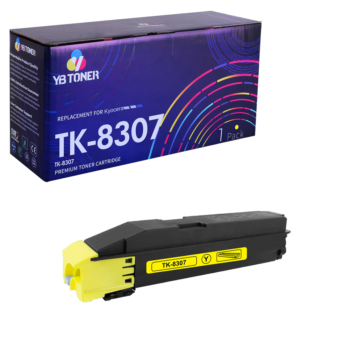 Compatible  Kyocera TK-8307 Yellow Toner Cartridge