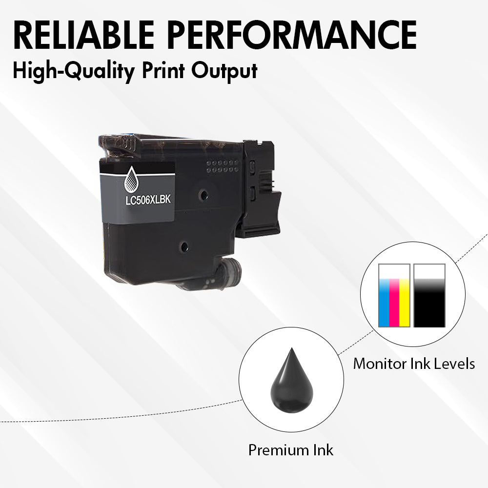 Compatible Brother LC506XL Black Ink Cartridge - High Yield - LC506XLBK