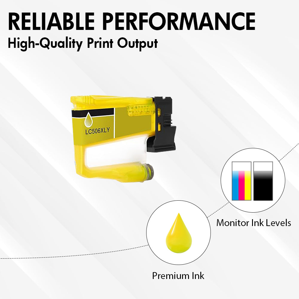 Compatible Brother LC506XL Yellow Ink Cartridge - High Yield - LC506XLY