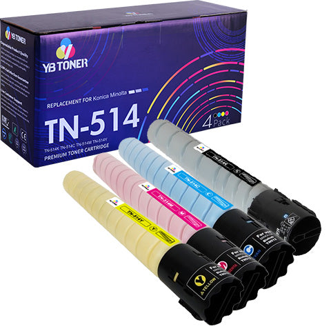 Compatible Konica-Minolta TN-514 Toner Cartridge Set of 4 – YB Toner