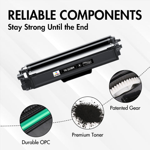 Compatible Brother TN-223 Black Toner Cartridge - TN223BK for Brother MFC-L3770CDW HL-L3270CDW HL-L3290CDW