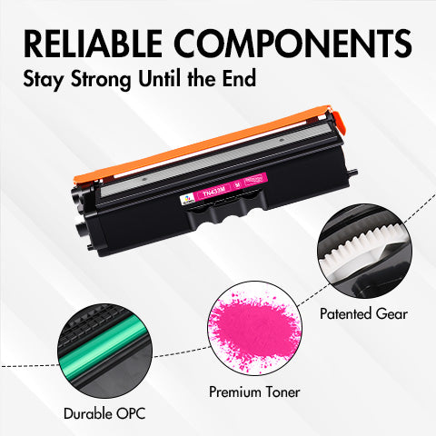 Brother TN433M Magenta Toner Cartridge Replacement - High Yield