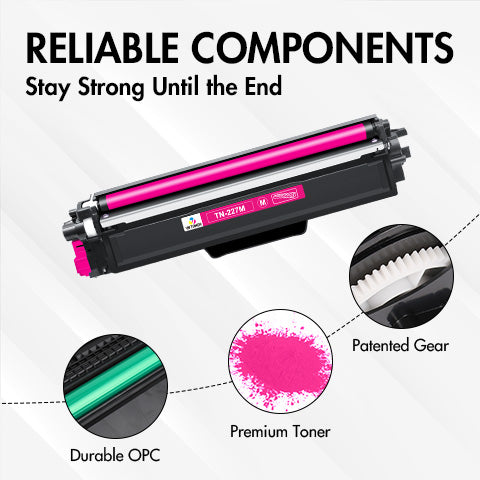 Compatible Brother TN-227 Magenta Toner Cartridge - TN227M