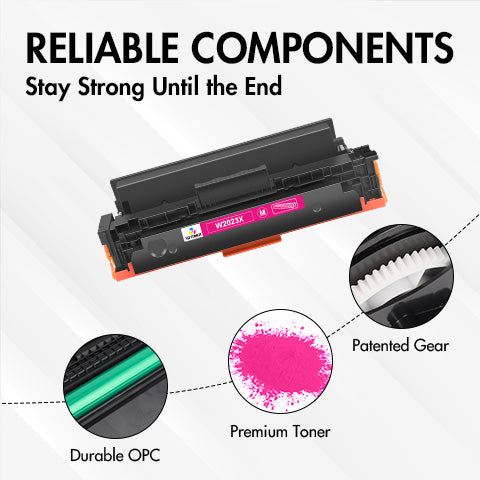 Firmware-Safe Compatible HP 414X Magenta Toner Cartridge W2023X | With Upgraded Chip, No Chip Error