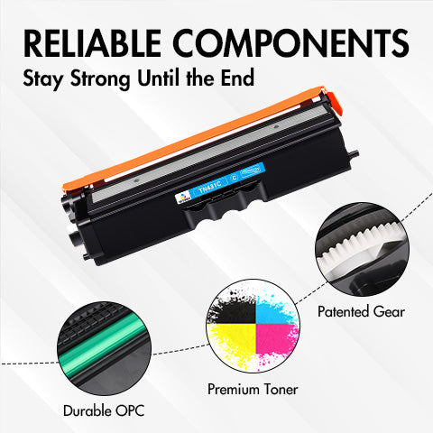 Brother TN431 Toner Set | Compatible TN-431BK/C/M/Y - Standard Yield - 4-Pack