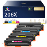 Compatible HP 206X Toner Set (With Chip) High-Yield Capacity | Displays Toner Levels