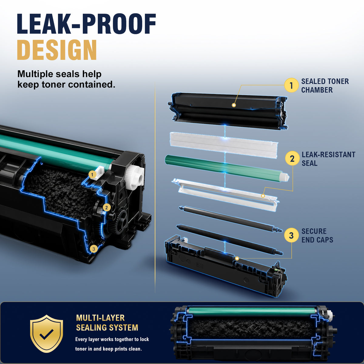 Compatible HP 206X Toner Set (With Chip) High-Yield Capacity | Displays Toner Levels