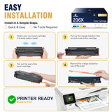 Compatible HP 206X Toner Set (With Chip) High-Yield Capacity | Displays Toner Levels