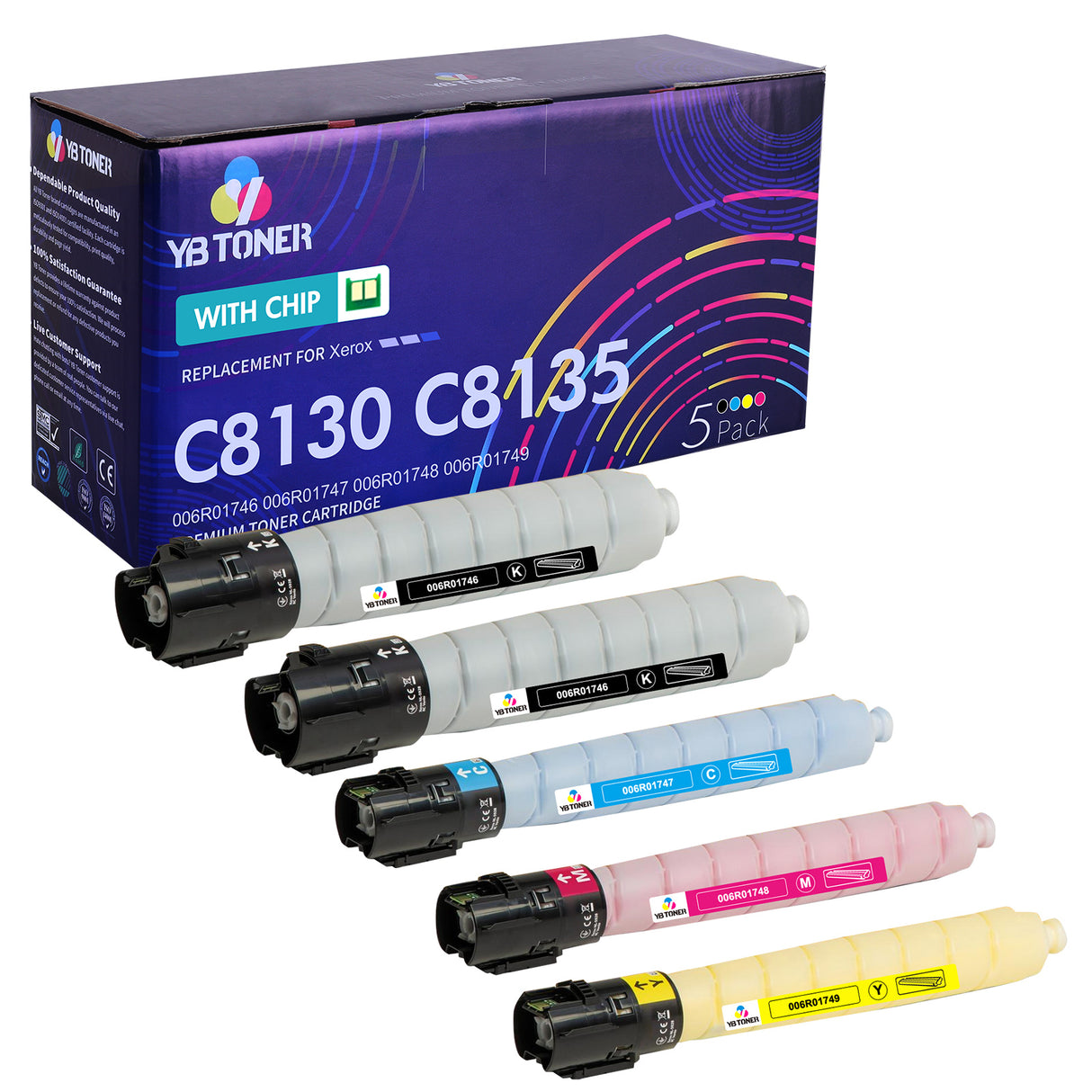 Compatible Xerox C8130 C8135 Toner Cartridge Set - 006R01746 006R01747 006R01748 006R01749