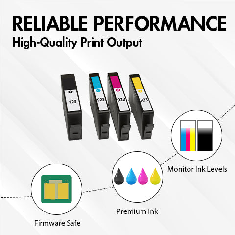 HP 923 standard-yield ink cartridges 4-pack