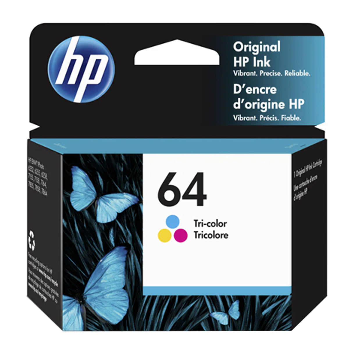Original HP 64 Color Ink Cartridge - Standard Yield - N9J89AN