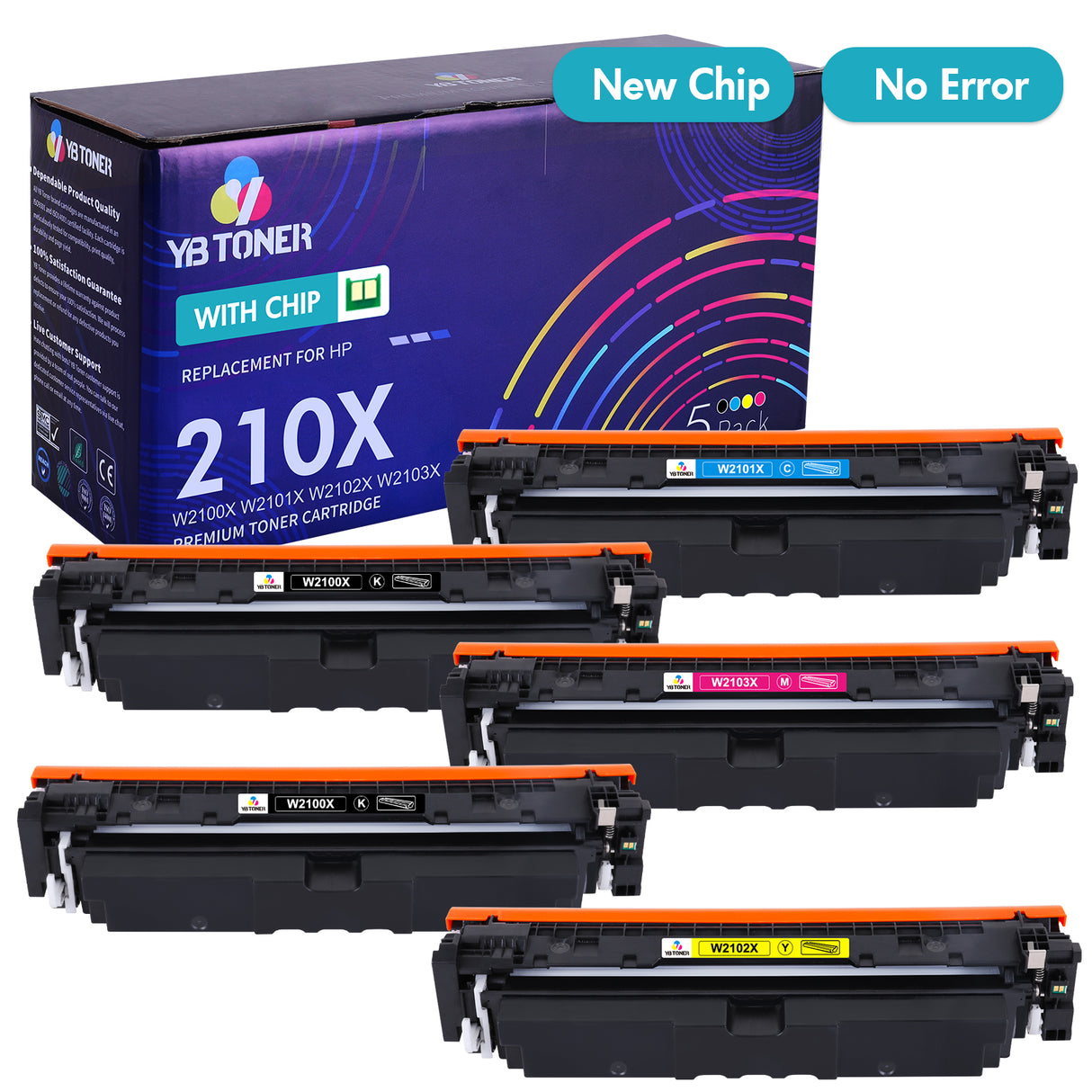 Firmware-Safe Compatible HP 210X Toner Cartridges Multiple-Pack | With Upgraded Chip, No Chip Error