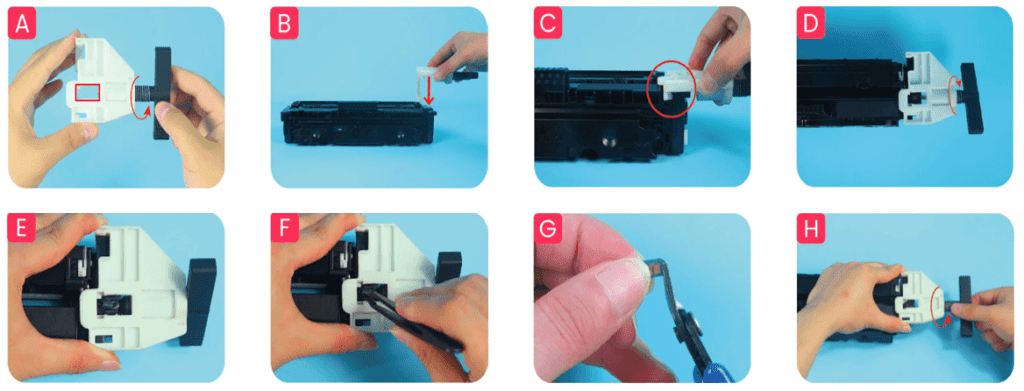 remove chip from HP toner cartridge
